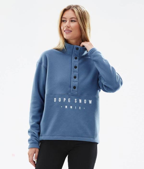 Dope Comfy Fleecové Svetre Damske Modre Siva | WBSZXE-356