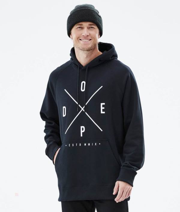 Dope Common 2X-UP Mikiny S Kapucňou Panske Čierne | VXCQRF-157
