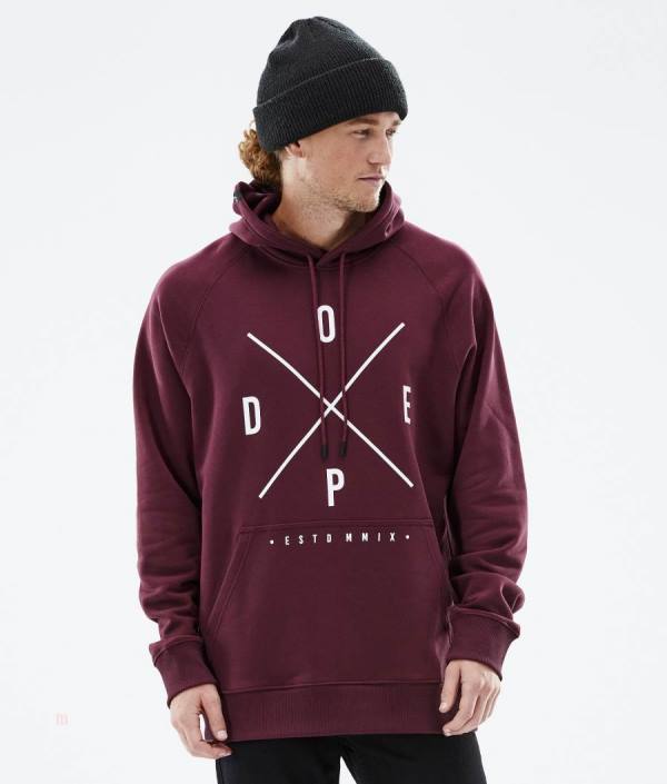 Dope Common 2X-UP Mikiny S Kapucňou Panske Bordove | XAROMN-120